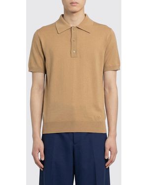 Valentino Virgin Wool Knit Polo Shirt - Blue