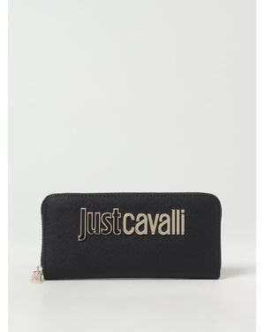 Just Cavalli Ziparound Wallet With Logo - Black