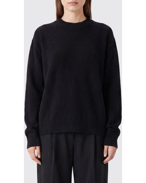 Anine Bing Jersey De Cuello Redondo En Puro Cachemir Con Hombros Caídos - Negro