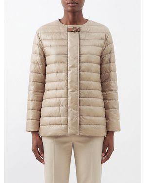 Herno Quilted Nylon Crew Neck Puffer Jacket - Natural
