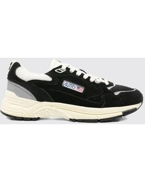 Autry Hyperway Zweifarbige Low-Top-Sneaker Aus Leder Und Mesh - Schwarz