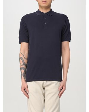 Aspesi Knit Short Sleeve Polo Shirt - Blue