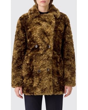 Isabel Marant Jya Short Double-Breasted Faux Fur Coat - Brown