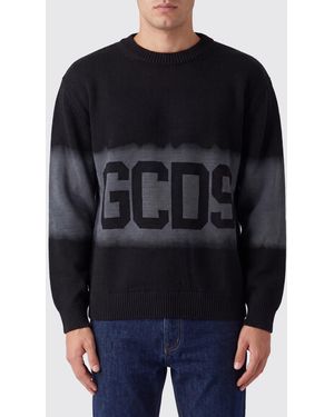 Gcds Wool Blend Crew-Neck Sweater With Contrast Logo - Black
