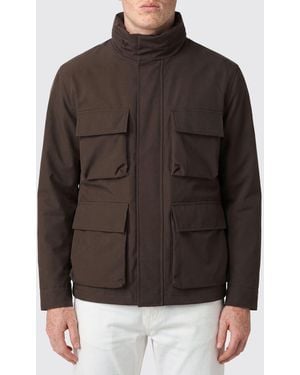 DUNO Parka Utility De Poliéster Con Cuello Alto Y Bolsillos De Parche - Marrón