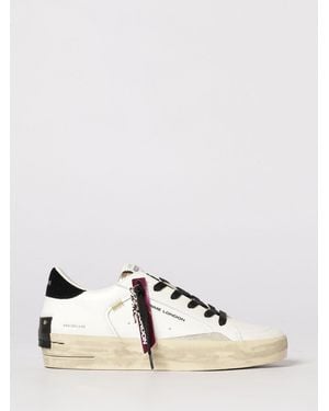 Crime London Distressed Platform Leather Trainers - Natural