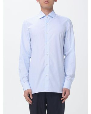 Luigi Borrelli Napoli Striped Cotton Shirt - Blue