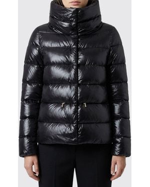 Herno Short Quilted Ultralight Nylon Down Jacket With High Neck And Drawstring - Black