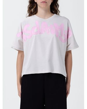 DISCLAIMER Relaxed Fit Cotton T-Shirt With Printed Logo And Crew Neck - White
