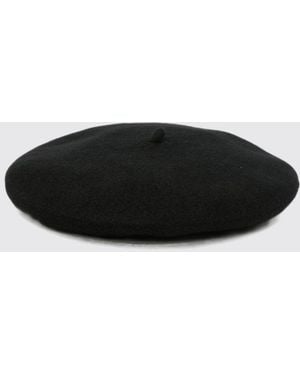 Emporio Armani Wool Beret With Embroidery And Studs - Black
