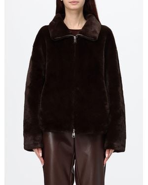 Apparis Classic Collar Short Faux Fur Jacket With Zip Closure - Black