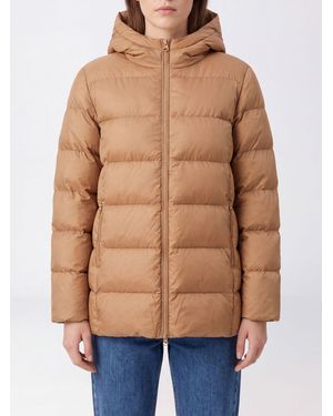 Max Mara Plumífero Corto De Nailon Acolchado E Hidrófugo Con Capucha - Azul
