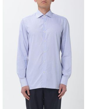 Luigi Borrelli Napoli Striped Cotton Shirt - Blue