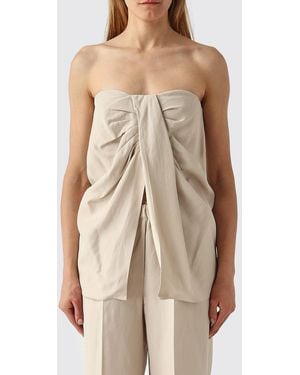 Liviana Conti Linen Blend Top - Natural