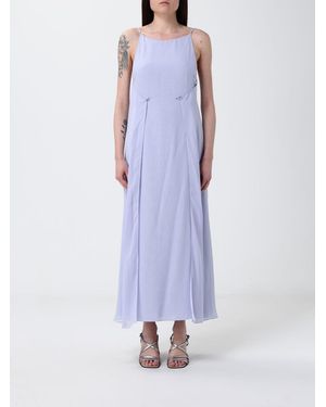 Emporio Armani Long Tecno Georgette Dress - Purple