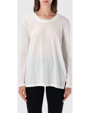 James Perse Long-Sleeved Pure Cotton T-Shirt With Crew Neck - White