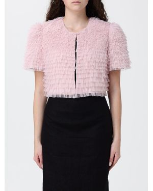 Twinset Cropped Tulle Jacket With Ruffles - Pink