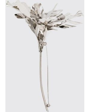 N°21 Floral Zinc Brooch - Metallic