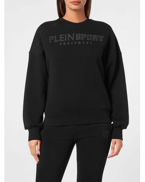 Philipp Plein Sudadera De Cuello Redondo Relaxed Fit De Jersey Con Hombros Caídos - Negro