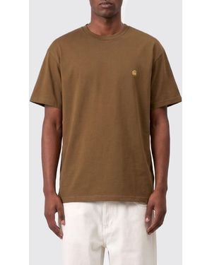 Carhartt Camiseta De Algodón Con Logo Bordado - Marrón