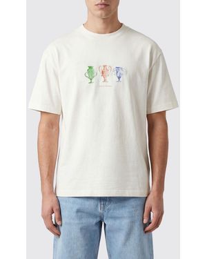 Drole de Monsieur Cotton T-Shirt With Graphic Print And Vintage Logo - White