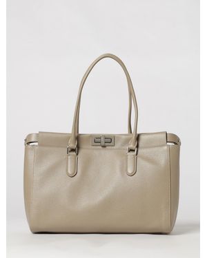 Fendi Peekaboo Schultertasche Aus Kalbsleder Mit Doppeltem Henkel Und Drehverschluss - Natur