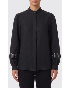 Kiton Linen Shirt With Fringes - Blue