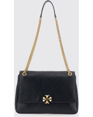 Tory Burch Charlie Double T Quilted Leather Shoulder Bag - White
