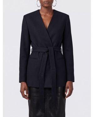 By Malene Birger Wickelblazer Von Aus Reiner Schurwolle Mit Taillengürtel - Blau