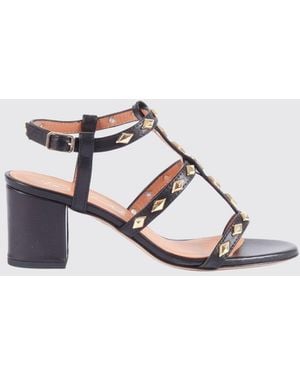 Via Roma 15 Leather Sandals With Studs - White