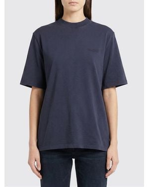 The Attico Cotton T-Shirts With Logo - Blue