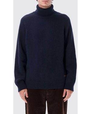 Filson Wool Roll Neck Jumper With Ribbed Trims - Blue