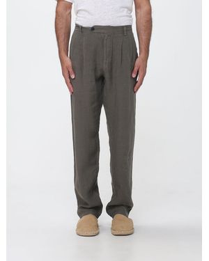 MC2 Saint Barth Linen Chino Trousers With Off-Center Closure - Grey