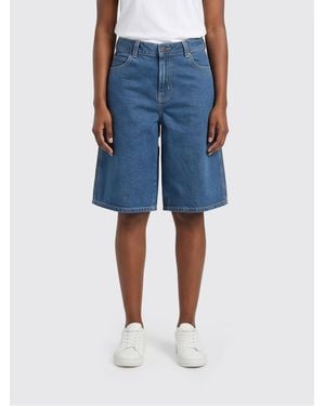 Dickies High-Waisted Knee-Length Denim Shorts - Blue