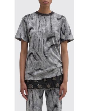 MACCAPANI Viscose T-Shirt With Abstract Pattern - Grey