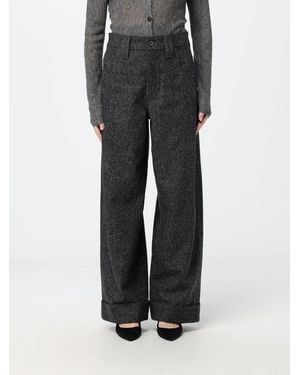 Brunello Cucinelli High-Waisted 5-Pocket Wool Blend Pants - Black