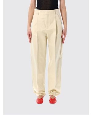 Soeur High-Waisted Organic Cotton Palazzo Trousers With Darts - Natural