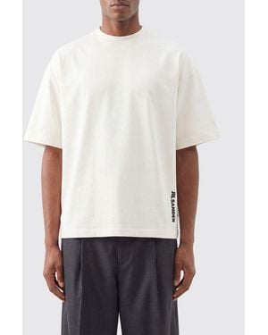 Jil Sander Relaxed Fit Cotton T-Shirt With Contrasting Logo - White