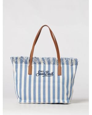 MC2 Saint Barth Cotton Bag With Embroidered Logo - Blue