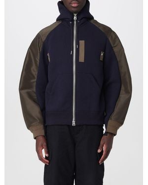 Sacai Sudadera Con Capucha De Mezcla De Algodón - Azul