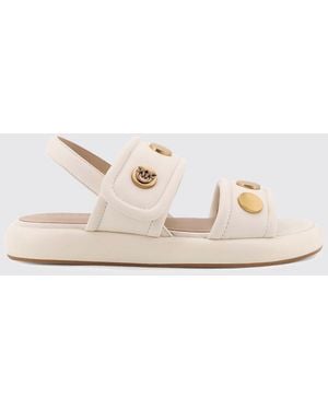 Pinko Fiona Leather Sandals - Natural