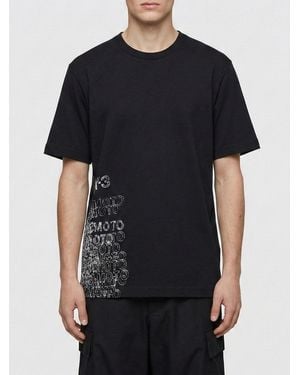 Y-3 Cotton T-Shirt With Printed Logo - Black