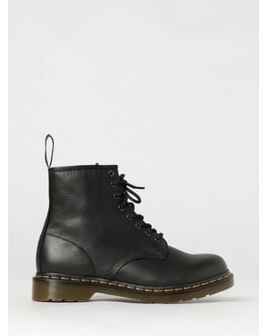 Dr. Martens Lace-Up Nappa Leather Combat Boots With Logo Pull-Tab - Black