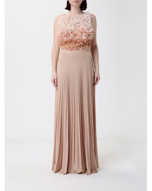 Elisabetta Franchi Lurex Jersey Dress With Applications - Pink