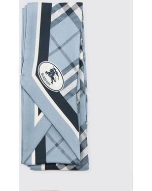 Burberry Bandeau De Seda Con Estampado Check - Azul