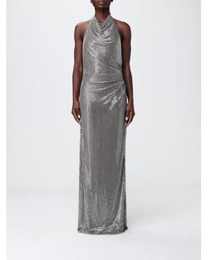 Self-Portrait Long Dress With Rhinestones - Grey