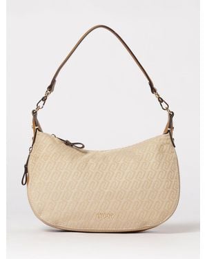 Liu Jo Canvas Bag With Jacquard Monogram - Natural