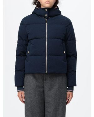 Thom Browne Quilted Cordura Nylon Down Jacket With Detachable Hood - Blue