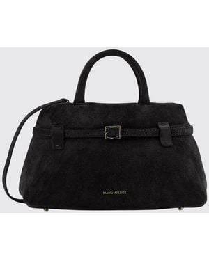MANU Atelier Le Cambon 25 Leather Handbag With Removable Strap - Black