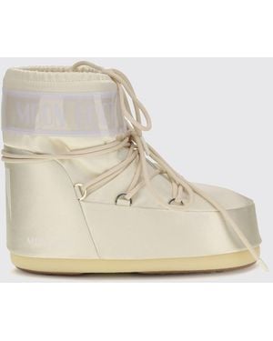 Moon Boot Icon Low Two-Tone Snow Boots With Adjustable Laces - Natural